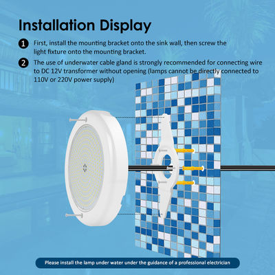 IP68 PAR56 PC لامپ استخر شنا با کنترل از راه دور RGB LED 18W 24W AC 12v ورودی