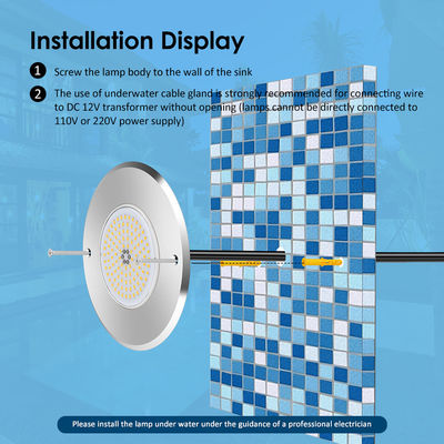 چراغ استخر زیرزمینی LED DIA160MM * 32MM AC12V 316 فولاد ضد زنگ با کنترل کننده RGB