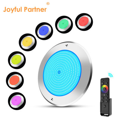 چراغ های زیر آب استخر شنا 316 فولاد ضد زنگ 25W Smd2835 رزین پر شده 3000K RGB لامپ استخر شنا SMD 2835 AC 12v IP68 کاملا ضد آب