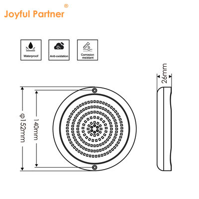 چراغ های استخر شنا رزین پر شده شکل مسطح RGB سطح نصب شده SMD LED 152mm Dia