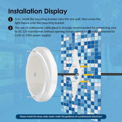 35W چراغ LED استخر شنا برای استخر بتنی SPA 230 * 35mm مواد ABS AC12V RGB RGBW