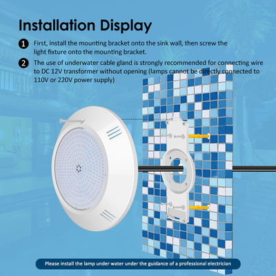 25W زیر آب رزین با کیفیت بالا پر شده 12V IP68 گرم سفید 35W نورپردازی استخر شنا برای استخر شنا
