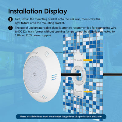 چراغ استخر LED دیوار نصب شده 260 * 40mm AC12V 42w کنترل از راه دور با ABS خانه سبک مدرن