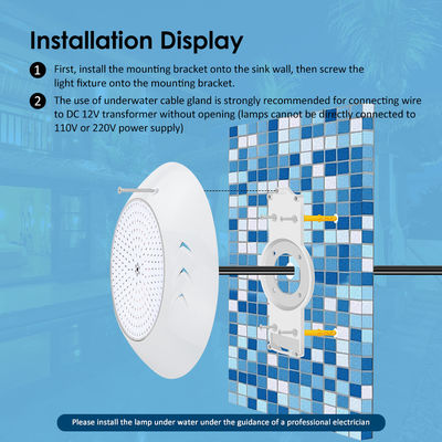 18W Par56 LED استخر شنا سطح نصب شده LED چراغ های استخر زیر آب AC 12V RGB برای باغ های آب