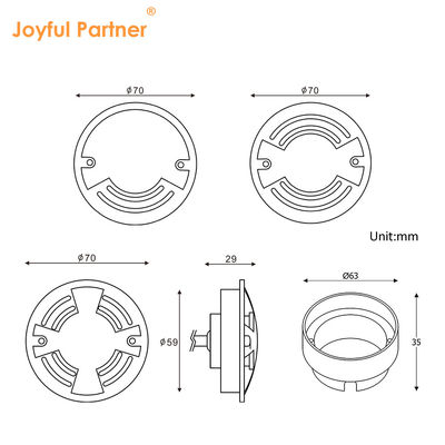 چراغ زیرزمینی 12/24DC IP67 ضد آب 3W OSRAM SMD LED تک رنگ CE ROHS با 2 سال گارانتی