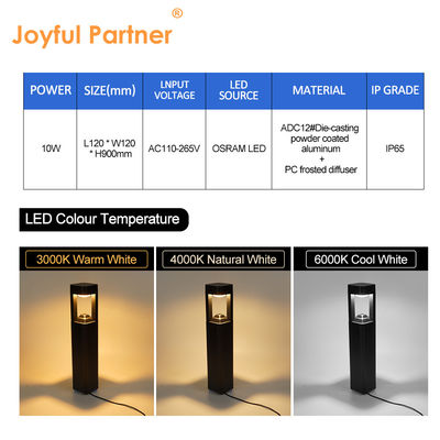روشنایی چمن باغ AC110-265V بدن آلومینیومی L120*W120*H300MM کارایی بالا برای تزئینات