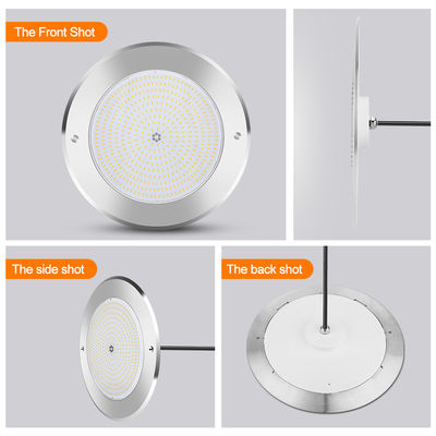 کنترل از راه دور چراغ های استخر آب فولاد ضد زنگ 316 سطح نصب شده 42W چراغ استخر AC12/24V RGB