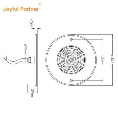 بازتاب دهنده نور استخر پر از رزین 160mm DC12V 10W کاملا پلاستیکی SMD2835 108pcs رنگ RGBW ولتاژ ثابت