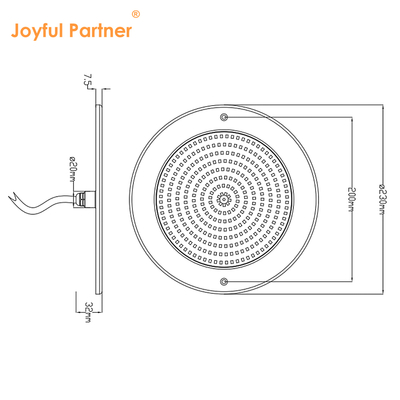 بازتاب دهنده نور استخر پر از رزین 160mm DC12V 10W کاملا پلاستیکی SMD2835 108pcs رنگ RGBW ولتاژ ثابت