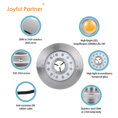 IP68 آبپاش 12W 18W فواره RGB چراغ LED با گواهینامه CE RoHS