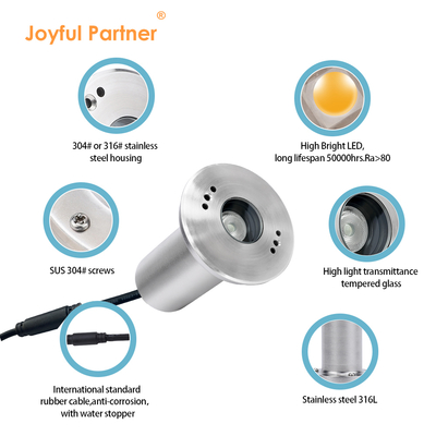 چراغ استخر شنا 3W DC24V SS مواد CE گواهی شده با بسته بندی کارتن