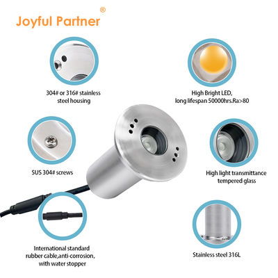 چراغ استخر شنا 3W DC24V SS ماده CE گواهی طولانی مدت ضد درخشش عمیق با بسته بندی کارتن