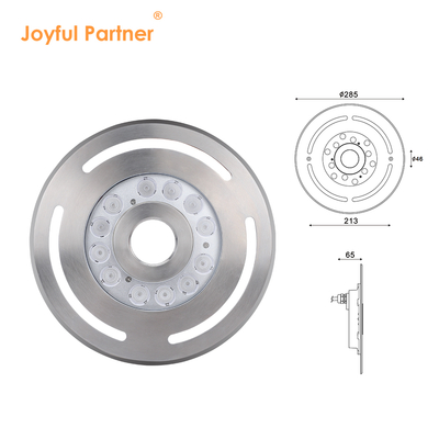 زیر آب LED فواره نور IP68 12W 24W 36W گرم سفید آبی RGB فولاد ضد زنگ 316L با قطر 285mm