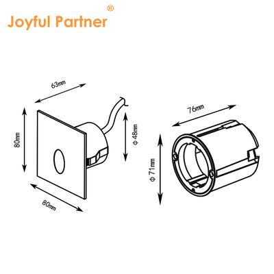 چراغ پله LED گرد 1 وات 2 وات محفظه آلومینیومی ریخته گری نصب شده روی دیوار برای راهرو در فضای باز