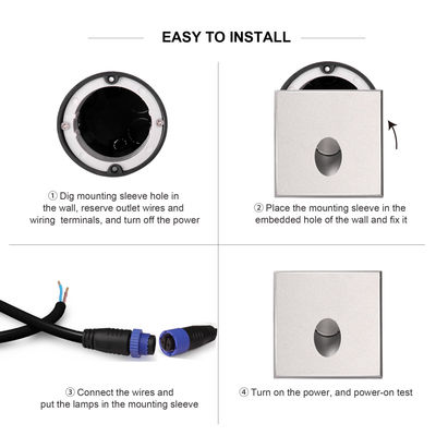 چراغ پله LED گرد 1 وات 2 وات محفظه آلومینیومی ریخته گری نصب شده روی دیوار برای راهرو در فضای باز