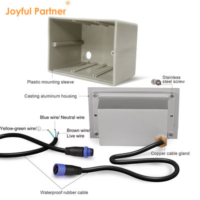 چراغ های پله ای LED مستطیلی جدید 3W SMD2835، 170*106 میلی متر، AC100-240V، رنگ سفید، 3000K