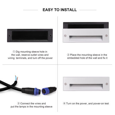 IP65 3W لامپ قدم LED نصب شده 145 * 45mm Osram SMD LED یک رنگ شیشه آلومینیومی با کلیپ