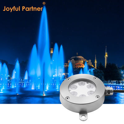 چراغ فواره LED قابل کنترل DMX512 DC24V 12W 3000K فولاد ضد زنگ IP68 برای منظره زیر آب