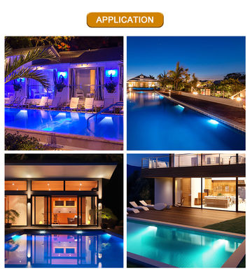 روشنایی زیر آب IP68 RGB رنگ استیل ضد زنگ 316L 6*2W DC24V DMX 512 قابل کنترل برای پرده های آب