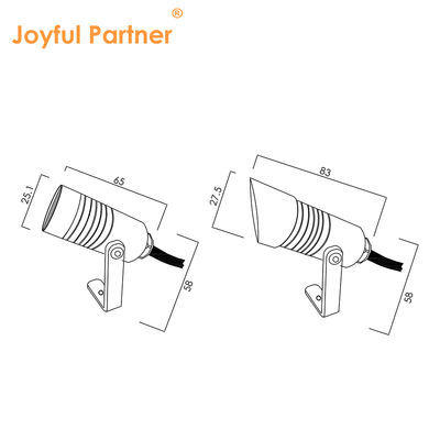 چراغ های فضای باز منظره دیوار شستشو 1W IP65 DC24V چراغ های باغ با طراحی شیک