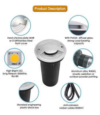 IP67 LED Walk Over Underground Light 1W 2W 3W یک دو چهار راه زیرزمینی