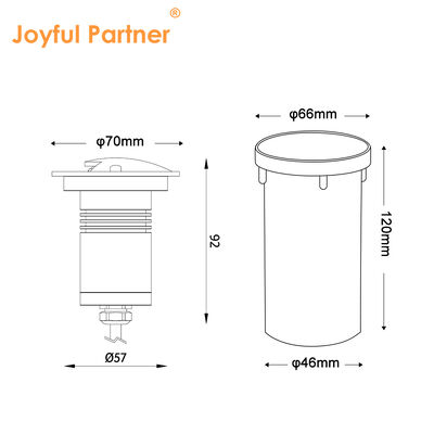IP67 درایو بیش از چراغ های زیرزمینی 100-240VAC LED یک رنگ ضد آب با جعبه پشتی پلاستیکی