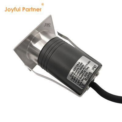 نور زیرزمینی متراکم ضد آب 3000K 55 * 55MM 24V DC IP67 SS316L شکل مربع با شیشه ی یخ زده