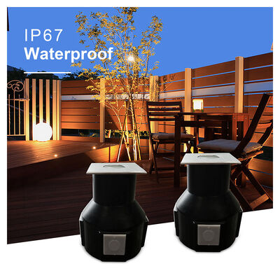 نور زیرزمینی متراکم ضد آب 3000K 55 * 55MM 24V DC IP67 SS316L شکل مربع با شیشه ی یخ زده