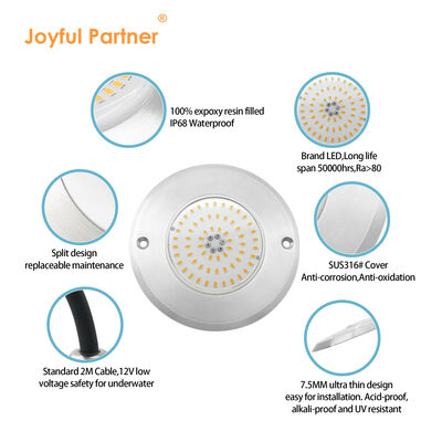 لامپ های استخر شنا LED 316 مواد فولاد ضد زنگ PAR56 رزین کامل پر IP68