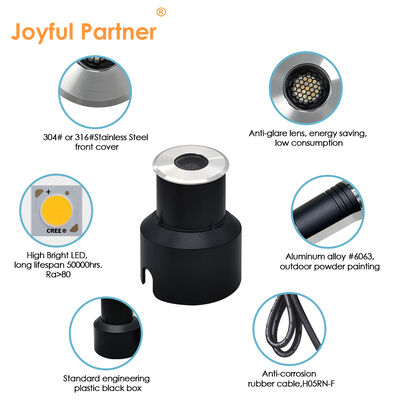 زیرزمینی تا نور IP67 3W CREE LED طراحی ضد درخشش DIA45MM خانه آلومینیومی برای جاده ها