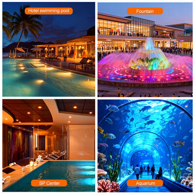 AC12V چراغ استخر شنا پلاستیکی 6W رزین پر شده 100% IP68 برای استفاده زیر آب