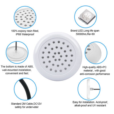 استخر LED شنا RGB IP68 ضد آب کاملا چسب DC12V 25W مقاومت UV با کنترل از راه دور