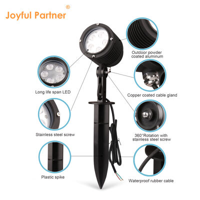 چراغ باغچه LED با زاویه پرتو 30 درجه 10 وات RGB 3in1 DC24V IP65 ضد آب با میخ
