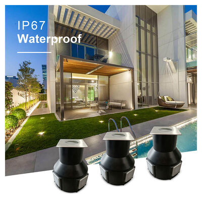 چراغ‌های دفنی LED 3 وات RGB 3 در 1 ولتاژ DC24V زاویه پرتو 60 درجه بدنه آلومینیومی ضد آب