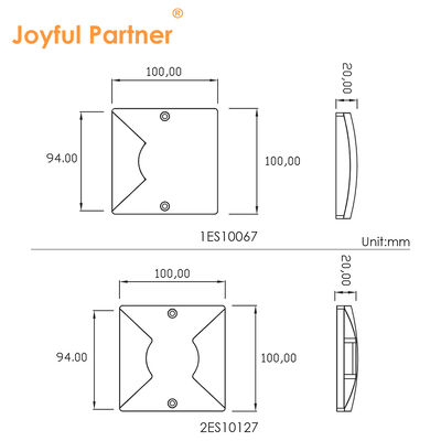Square Sided Emitting Path Lights SMD2835 LED 100*100MM Pure Aluminum 6063 24VDC IP67 Rating