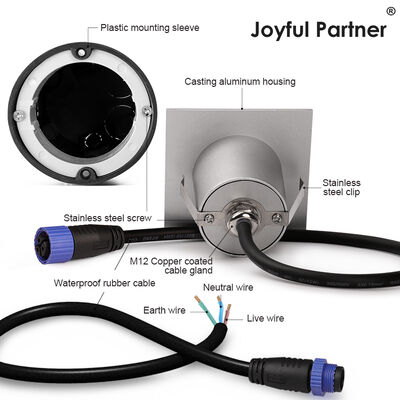 چراغ دیواری توکار LED 3 وات آلومینیومی سفید فضای باز IP65 برای مسیر و پله