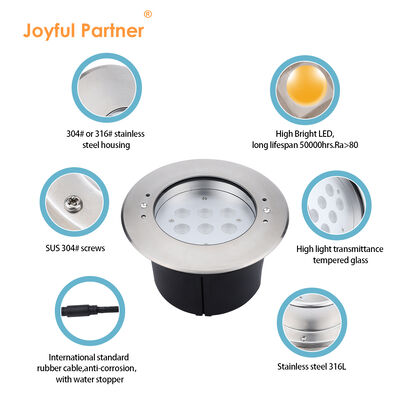 چراغ‌های زیرآبی توکار LED استخر DC24V، OEM/ODM کارخانه، فولاد ضد زنگ 316، قطر 170 میلی‌متر