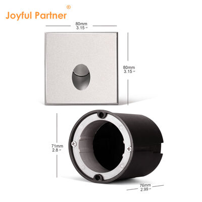 Square Recessed LED Wall Lights 1W 3W IP65 AC220V Aluminum Material 80*80MM IK10 Rating