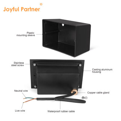 چراغ دیواری توکار LED فضای باز 2 وات IP65 با بوش نصب شده، لنز اپتیکال Ra85، ولتاژ AC100-240 ولت