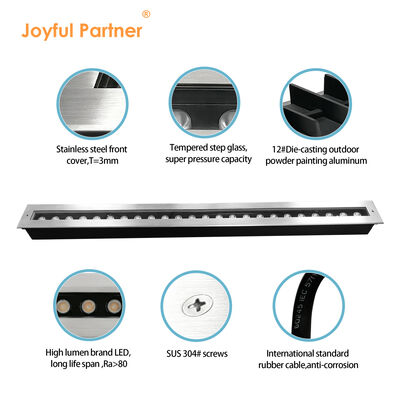 چراغ خطی زیرزمینی LED 12W 24W 48W DC24V 1000MM 1Meter Stainless Steel316 IP67