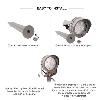 لامپ LED باغگاهی قابل تنظیم زاویه پرتو آلومینیومی برای لهجه های باغ