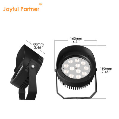 چراغ LED باغ 36W DMX512 راننده داخلی DC24V RGB3in1 سیاه درب بیرونی پوشش پودری قطر 160MM