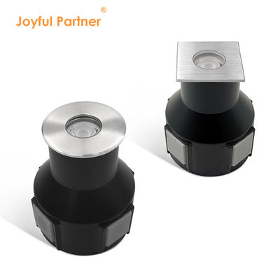نور زیرزمینی IP67 درخشان ولتاژ پایین 1W 3W 3000K DC24v شکل مربع گرد با پوشش جلو فولاد ضد زنگ