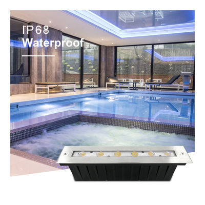 نور خطی زیر آب 316 فولاد ضد زنگ DMX 512 RGB 12W DC24V لنز نامتقارن RGB3IN1