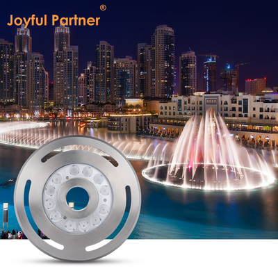 زیر آب LED فواره نور IP68 12W 24W 36W گرم سفید آبی RGB فولاد ضد زنگ 316L با قطر 285mm